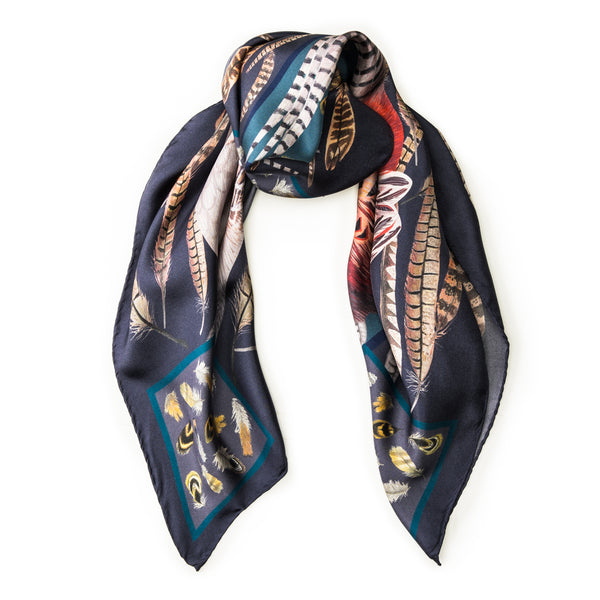 The Covey Silk Scarf - Midnight