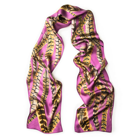 The Feather Skinny Scarf - Sainfoin Pink