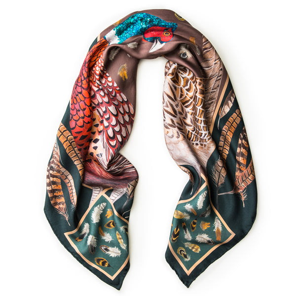 The Covey Silk Scarf - Forest
