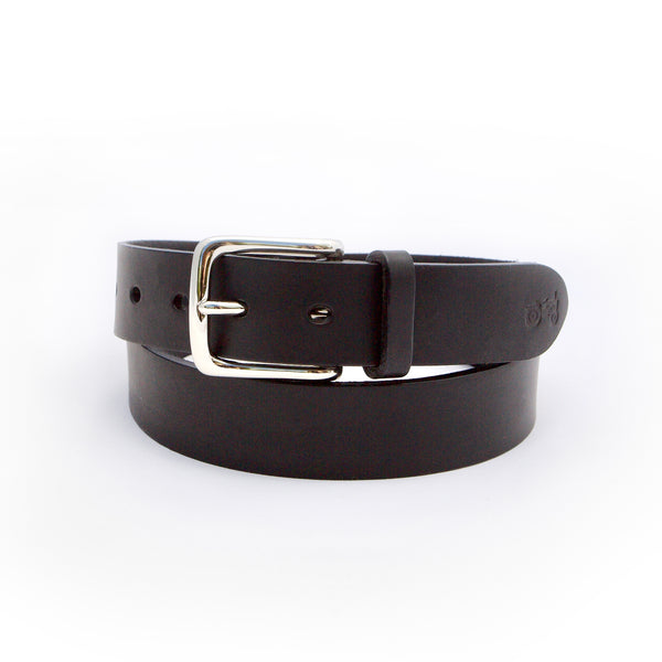 Islay 1.25" Black Leather Belt